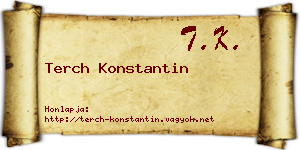Terch Konstantin névjegykártya